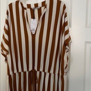 NWT ZARA vertical striped midi dress